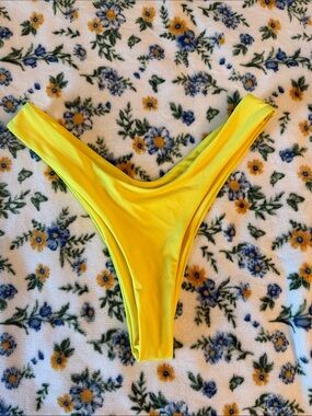 Bright Yellow High-Cut Bikini Bottom